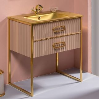 Тумба под раковину Armadi Art Monaco 80см капучино/золото 866-080-CPG